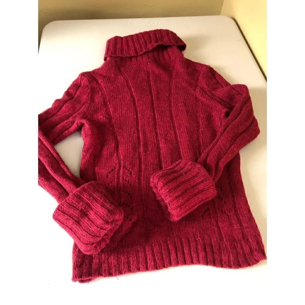 Express Turtleneck Red Wool Blend Size S